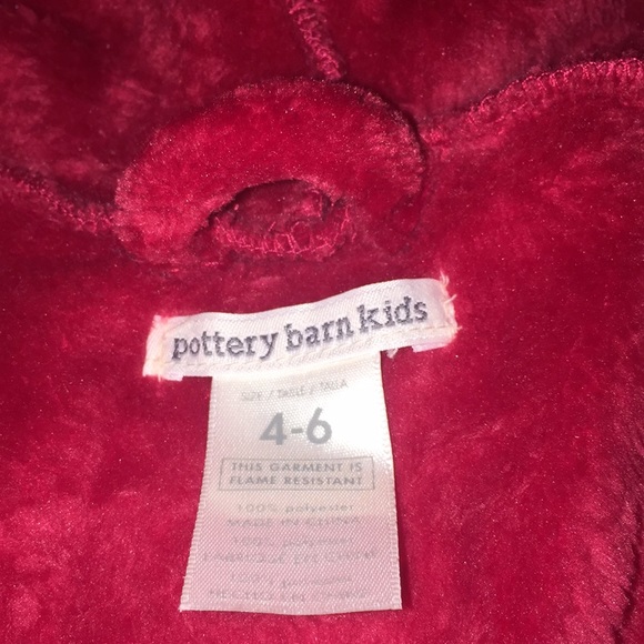 Pottery Barn Kids Robe Housecoat Children's Monogrammed Parker Size 4-6 Red - Picture 10 of 11